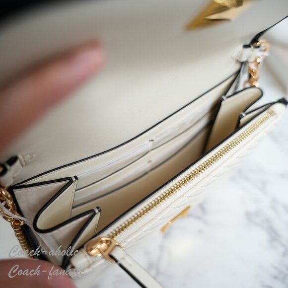 Tory Burch Emerson Patent Puffy Quilted Leather Chain Wallet Crossbody - Picture 10 of 10